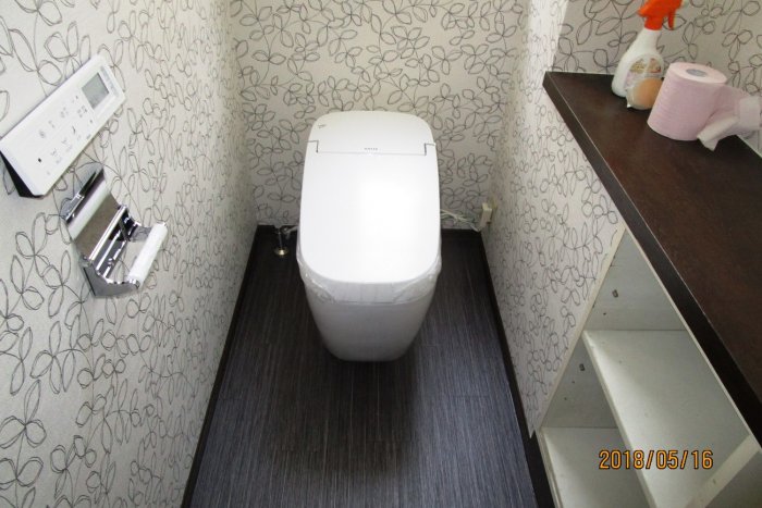 豊田市　Ｏ様邸　トイレリフォーム　～サティスG取付けました！壁紙も素敵です！～