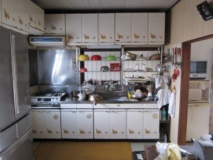 台所、居間部分が間仕切られているので使いにくいので使いやすくしてほしいわ。