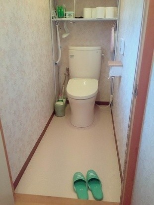 豊田市　Ｓ様邸　トイレリフォーム　クッションフロアも変えてよかったです＊*トイレ改装工事