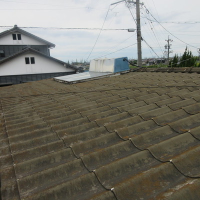 アスベスト使用の屋根