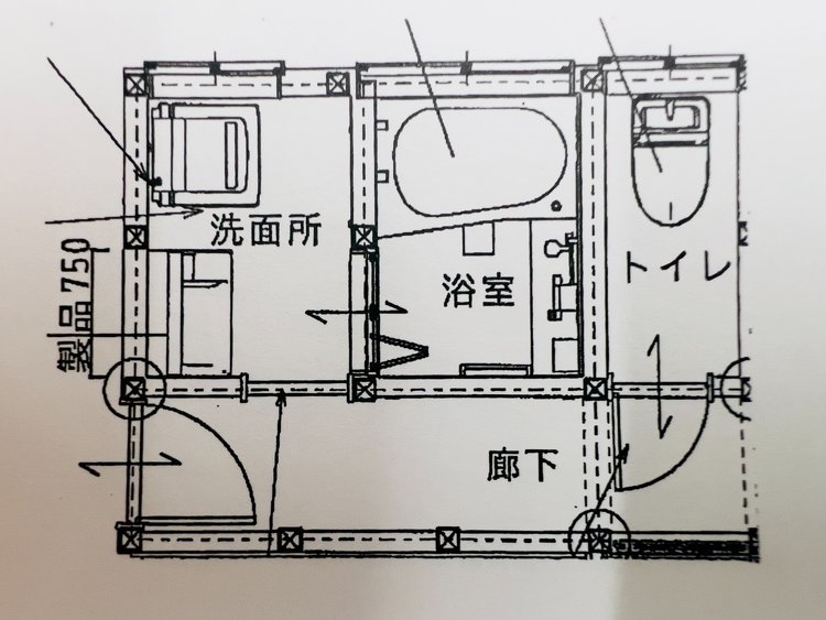 施工後は、トイレと洗面所が逆になり、洗濯機置き場もできました。