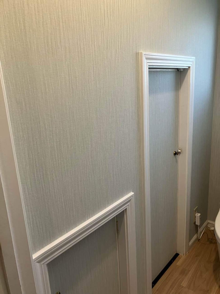 爽やかなクロスが素敵なトイレになりました！