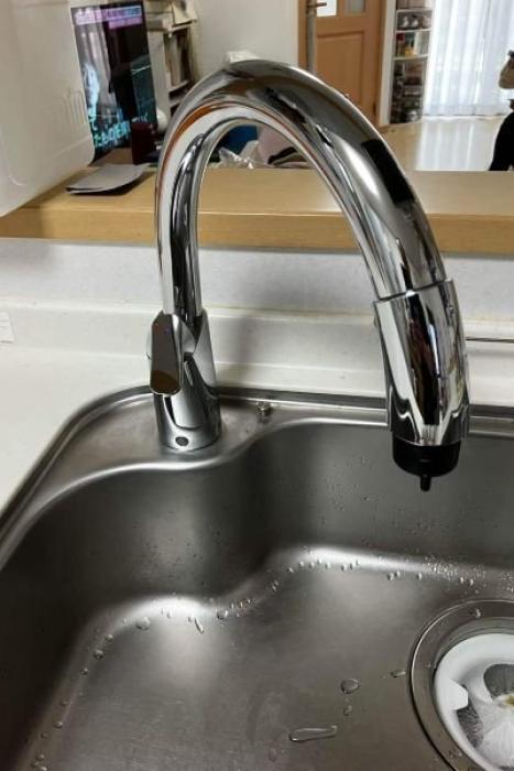 乾電池で動く自動水栓！LIXIL乾電池式ナビッシュへ取替/キッチン水栓取替工事