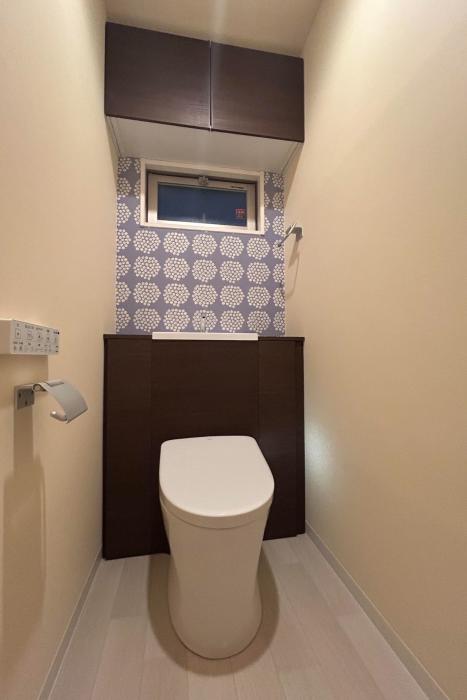 トイレリフォーム/TOTOレストパル/壁紙にもこだわりました＊*